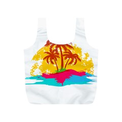 Holiday Tropical Elements Leaf Orange Full Print Recycle Bag (S)