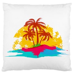 Holiday Tropical Elements Leaf Orange Standard Flano Cushion Case (two Sides) by Jancukart