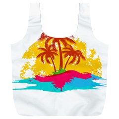 Holiday Tropical Elements Leaf Orange Full Print Recycle Bag (XXL)