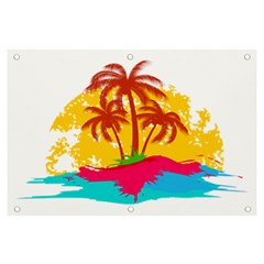 Holiday Tropical Elements Leaf Orange Banner And Sign 6  X 4  by Jancukart