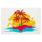 Holiday Tropical Elements Leaf Orange Banner and Sign 6  x 4  Front