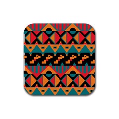 Tribal Pattern Seamless Border Rubber Coaster (square) by Jancukart