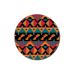 Tribal Pattern Seamless Border Rubber Coaster (round) by Jancukart