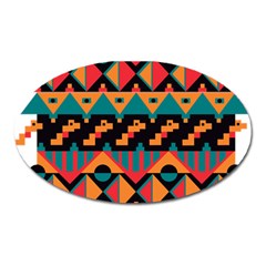 Tribal Pattern Seamless Border Oval Magnet