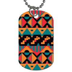 Tribal Pattern Seamless Border Dog Tag (one Side) by Jancukart