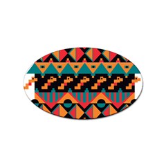 Tribal Pattern Seamless Border Sticker Oval (10 Pack)