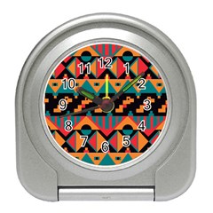 Tribal Pattern Seamless Border Travel Alarm Clock