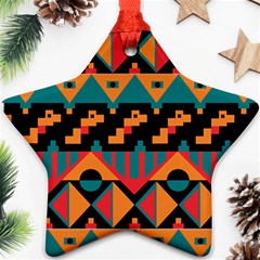 Tribal Pattern Seamless Border Star Ornament (two Sides)