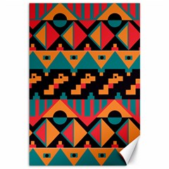 Tribal Pattern Seamless Border Canvas 12  X 18 