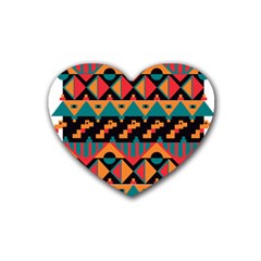 Tribal Pattern Seamless Border Rubber Coaster (heart)