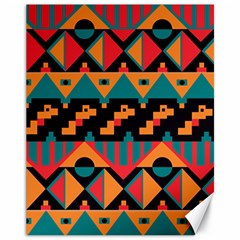 Tribal Pattern Seamless Border Canvas 11  X 14 