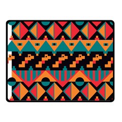 Tribal Pattern Seamless Border Fleece Blanket (small) by Jancukart