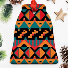 Tribal Pattern Seamless Border Bell Ornament (two Sides)