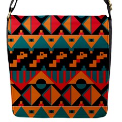 Tribal Pattern Seamless Border Flap Closure Messenger Bag (s)