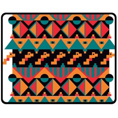 Tribal Pattern Seamless Border Double Sided Fleece Blanket (medium)  by Jancukart