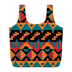 Tribal Pattern Seamless Border Full Print Recycle Bag (l)