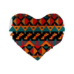 Tribal Pattern Seamless Border Standard 16  Premium Flano Heart Shape Cushions