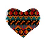 Tribal Pattern Seamless Border Standard 16  Premium Flano Heart Shape Cushions Front