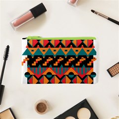 Tribal Pattern Seamless Border Cosmetic Bag (xs)