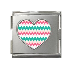 Zigzag Pattern Mega Link Heart Italian Charm (18mm) by Jancukart