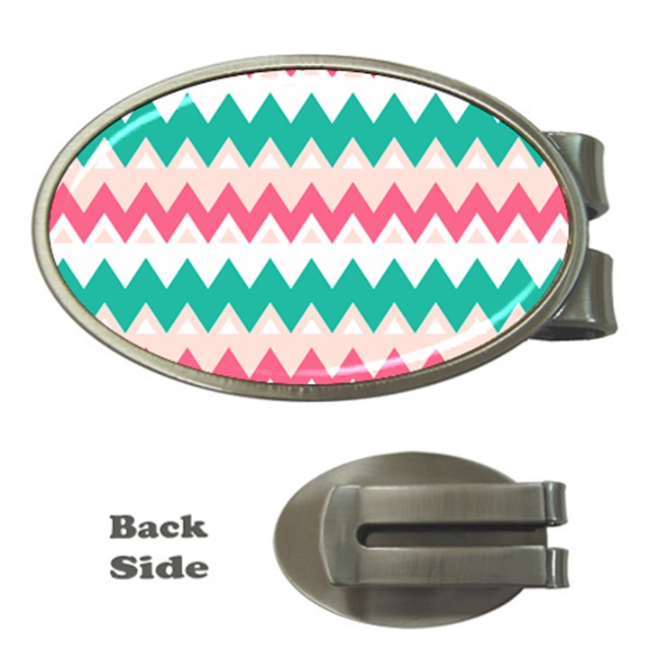 Zigzag Pattern Money Clips (Oval) 