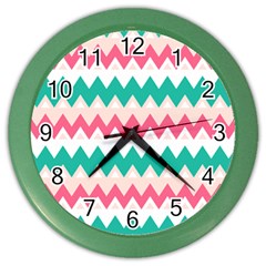 Zigzag Pattern Color Wall Clock