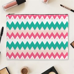 Zigzag Pattern Cosmetic Bag (xl) by Jancukart