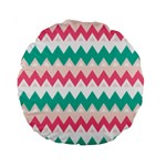 Zigzag Pattern Standard 15  Premium Round Cushions Back