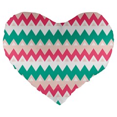 Zigzag Pattern Large 19  Premium Heart Shape Cushions