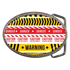 Yellow Black Warning Line Belt Buckles by Jancukart