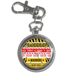 Yellow Black Warning Line Key Chain Watches by Jancukart