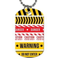 Yellow Black Warning Line Dog Tag (one Side) by Jancukart