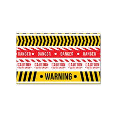 Yellow Black Warning Line Sticker Rectangular (100 Pack)