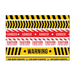 Yellow Black Warning Line Sticker A4 (10 Pack)