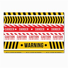 Yellow Black Warning Line Postcard 4 x 6  (pkg Of 10) by Jancukart