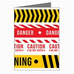 Yellow Black Warning Line Greeting Cards (Pkg of 8) Left