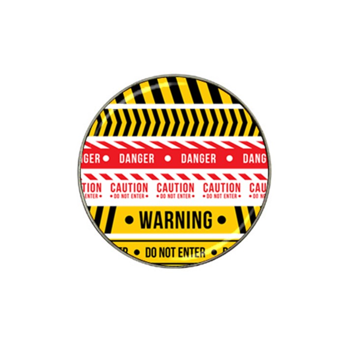 Yellow Black Warning Line Hat Clip Ball Marker (4 pack)