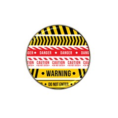 Yellow Black Warning Line Hat Clip Ball Marker (10 Pack)