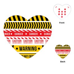 Yellow Black Warning Line Playing Cards Single Design (heart)