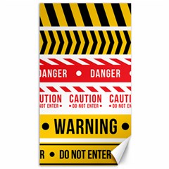 Yellow Black Warning Line Canvas 40  X 72 