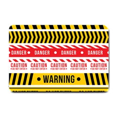 Yellow Black Warning Line Small Doormat