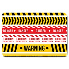 Yellow Black Warning Line Large Doormat by Jancukart