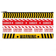 Yellow Black Warning Line Pencil Case by Jancukart