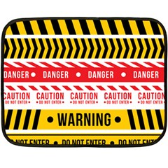 Yellow Black Warning Line Double Sided Fleece Blanket (mini)  by Jancukart