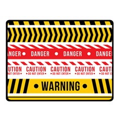 Yellow Black Warning Line Fleece Blanket (small)