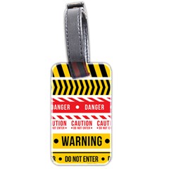 Yellow Black Warning Line Luggage Tag (two Sides) by Jancukart