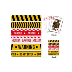 Yellow Black Warning Line Playing Cards Single Design (mini)