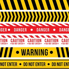 Yellow Black Warning Line Play Mat (rectangle) by Jancukart