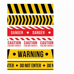 Yellow Black Warning Line Small Garden Flag (two Sides)