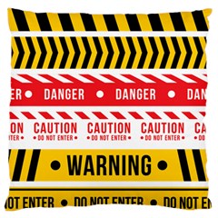 Yellow Black Warning Line Large Cushion Case (two Sides) by Jancukart